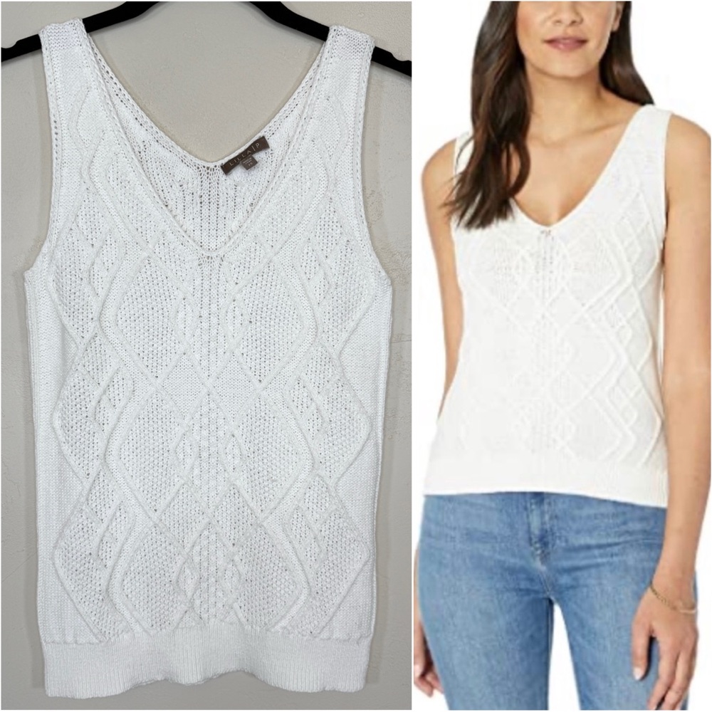 Lilla P Cotton Blend Cable Knit Tank Top